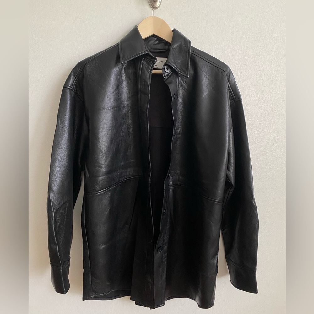 Babaton Faux Leather Shirt